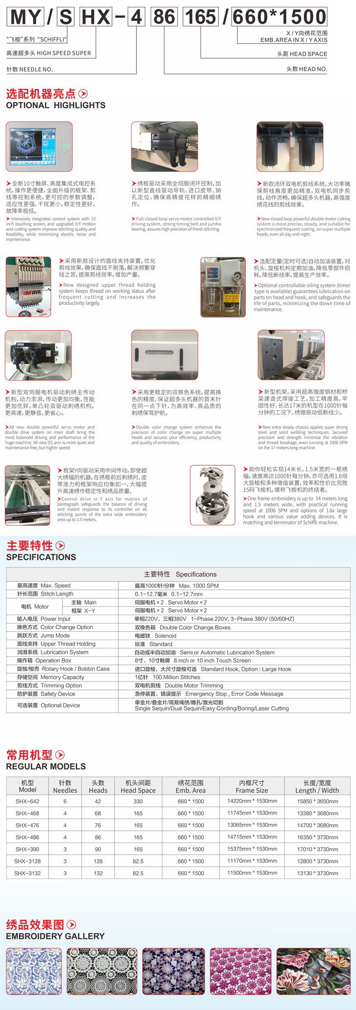 SH系列高速15碼超大型“飛梭”電腦繡花機(圖1)