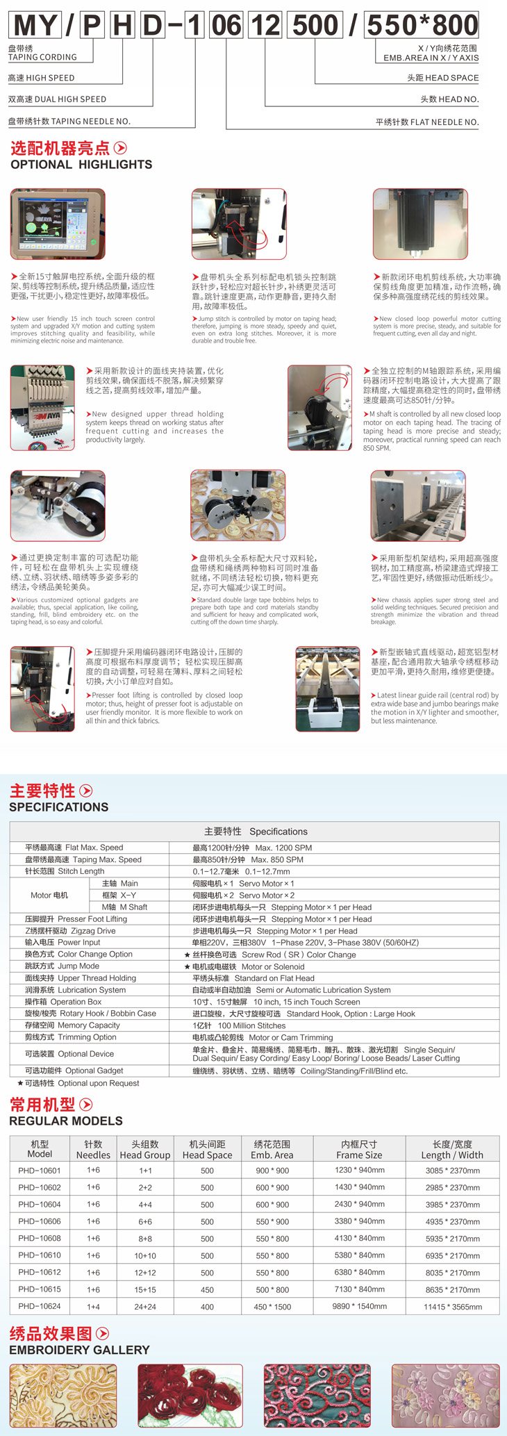 PHD系列雙高速混合盤(pán)帶（纏繞、繩繡）平繡電腦繡花機(jī)(圖1)